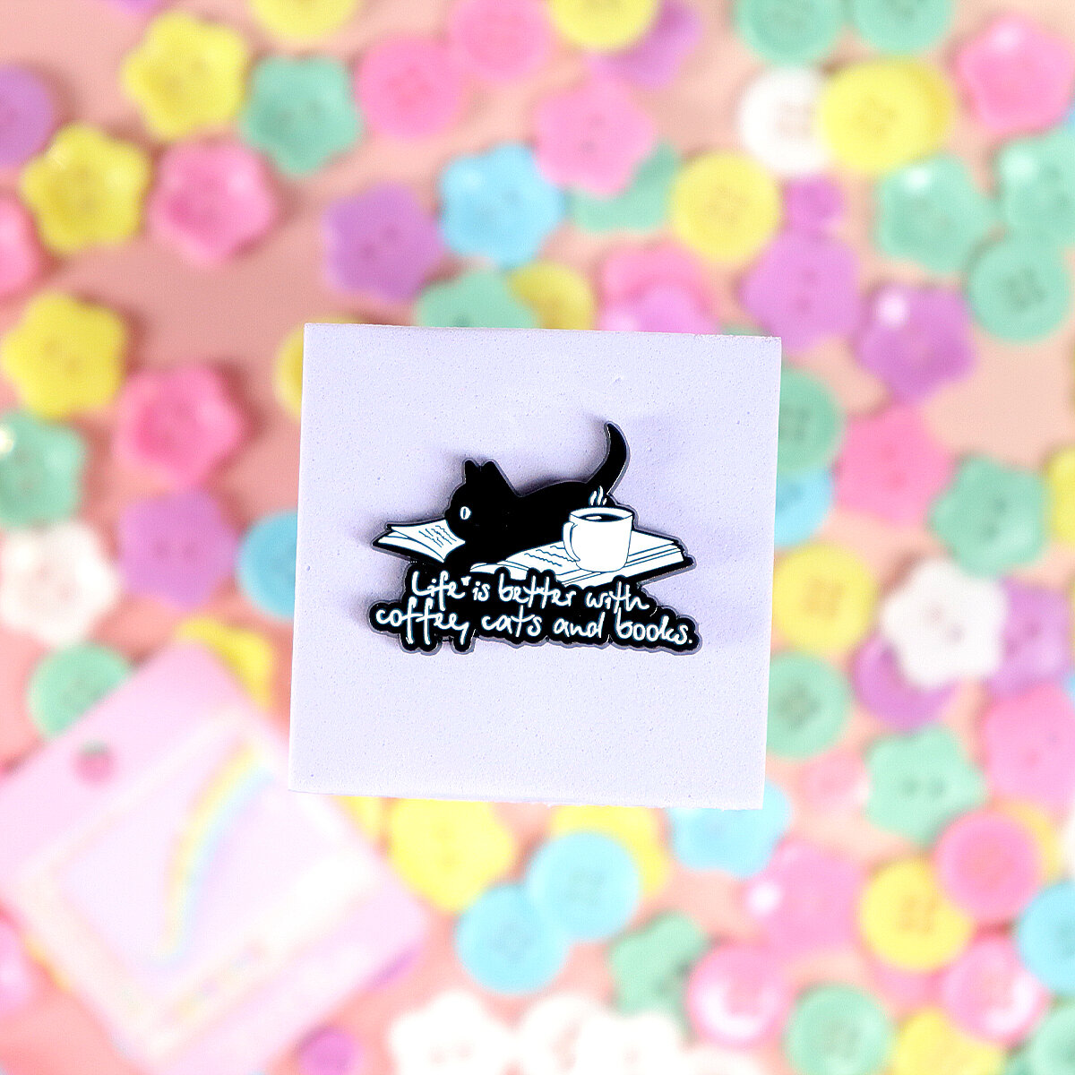 Pin - Coffee, cats and books