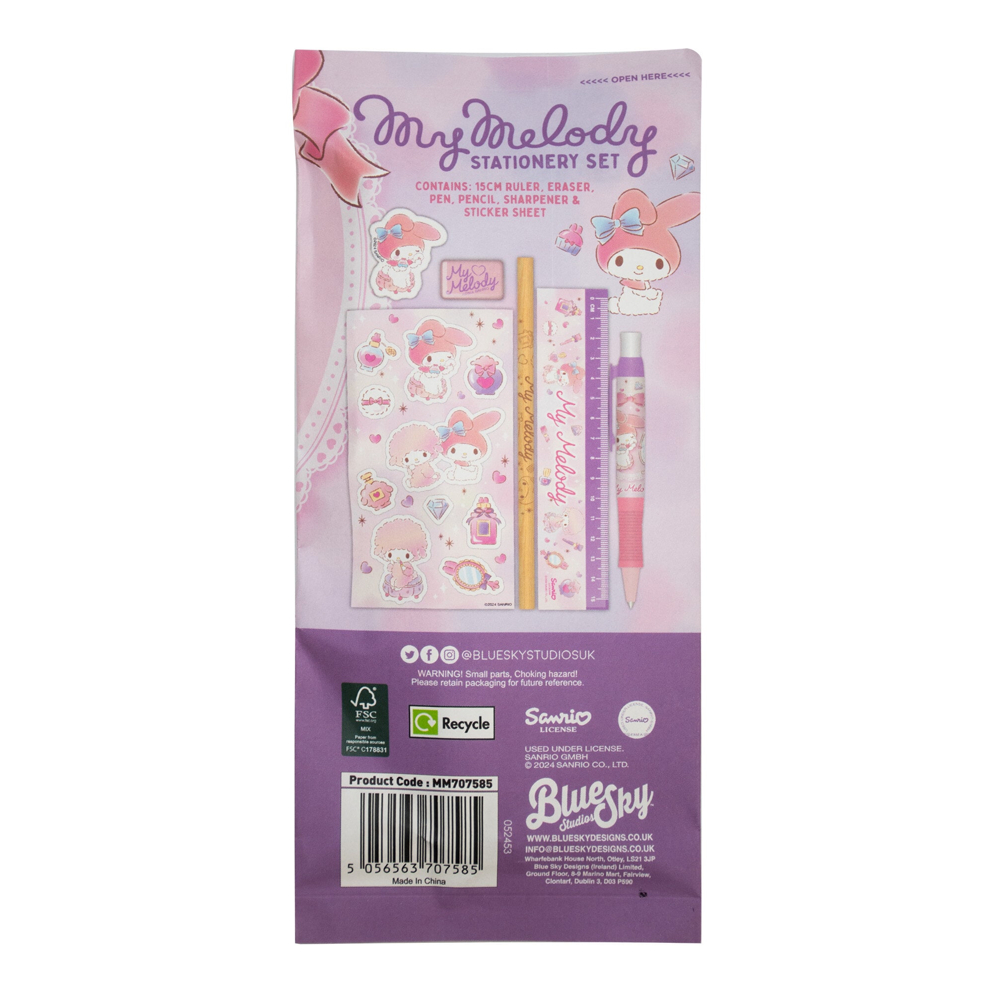 My Melody stationery set