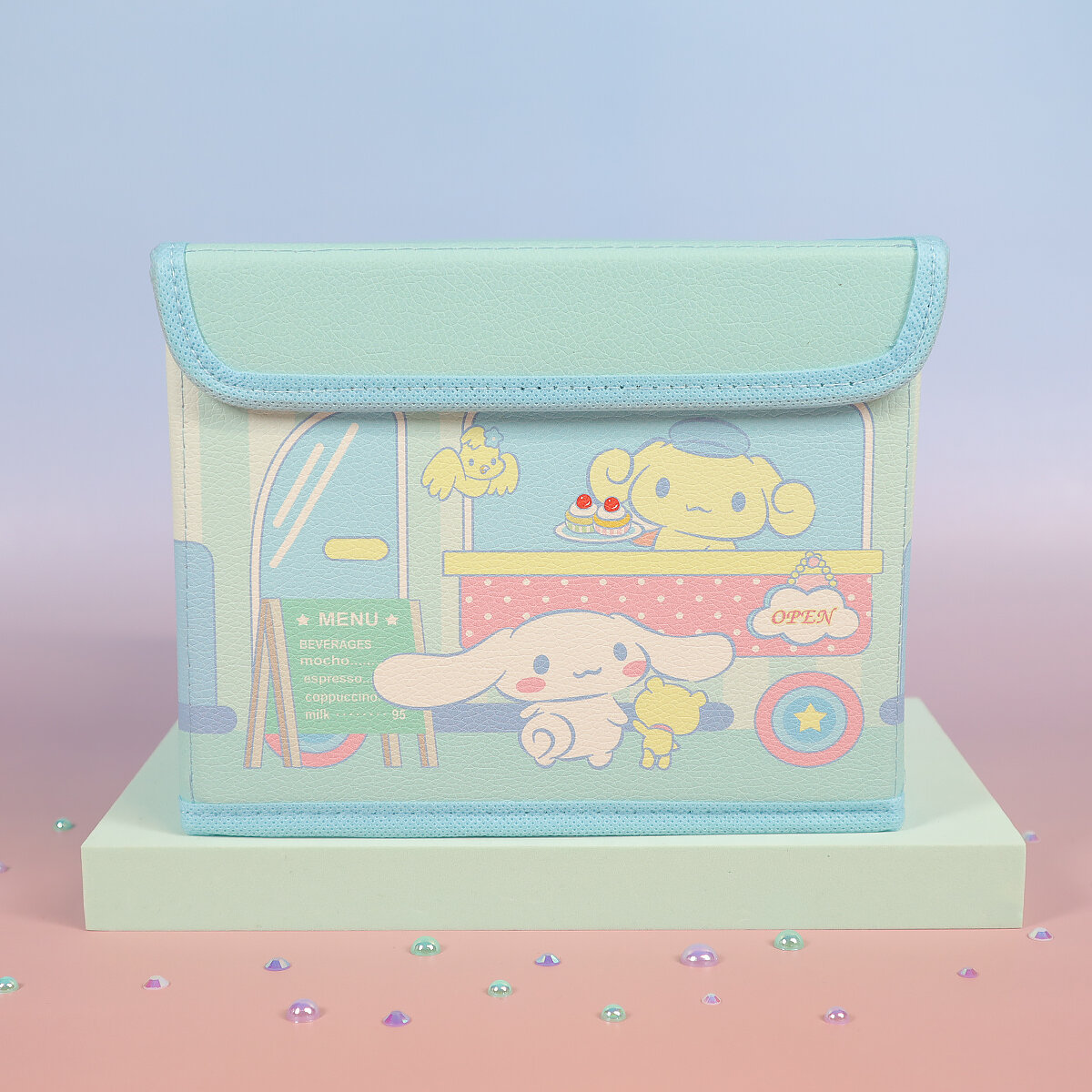Turkos förvaringslåda med lock - Cinnamoroll cafe