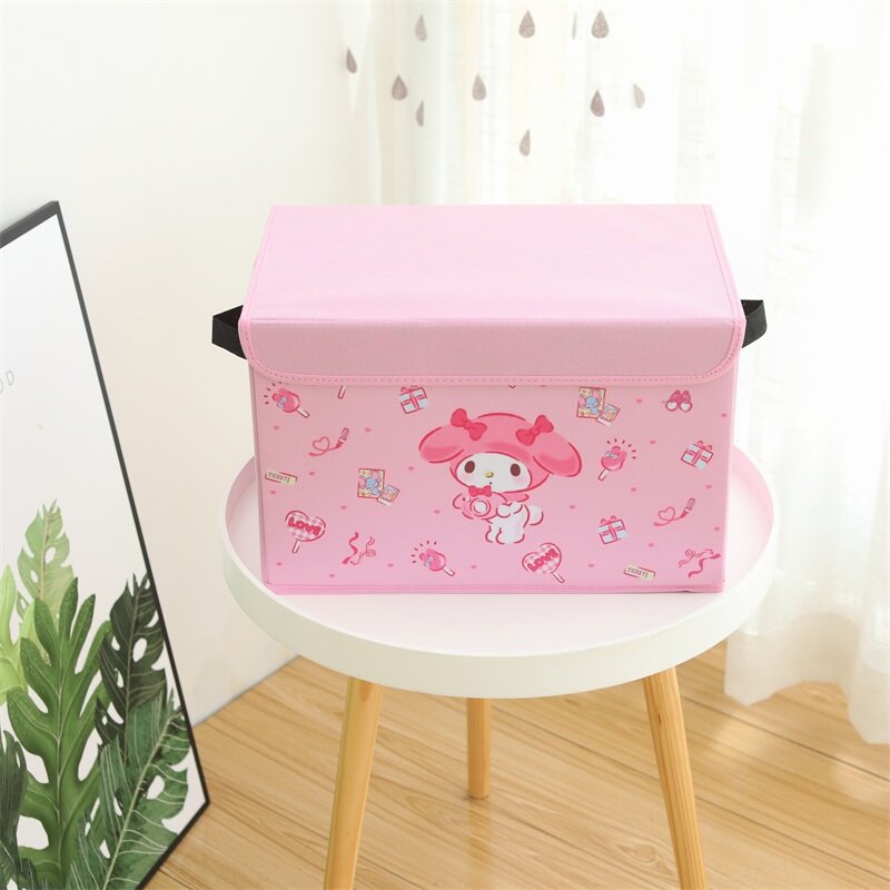 Rosa förvaringslåda med lock och handtag - My Melody med kamera