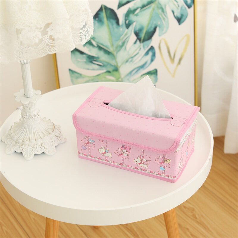 Rosa servettbox - My Melody åker karusell