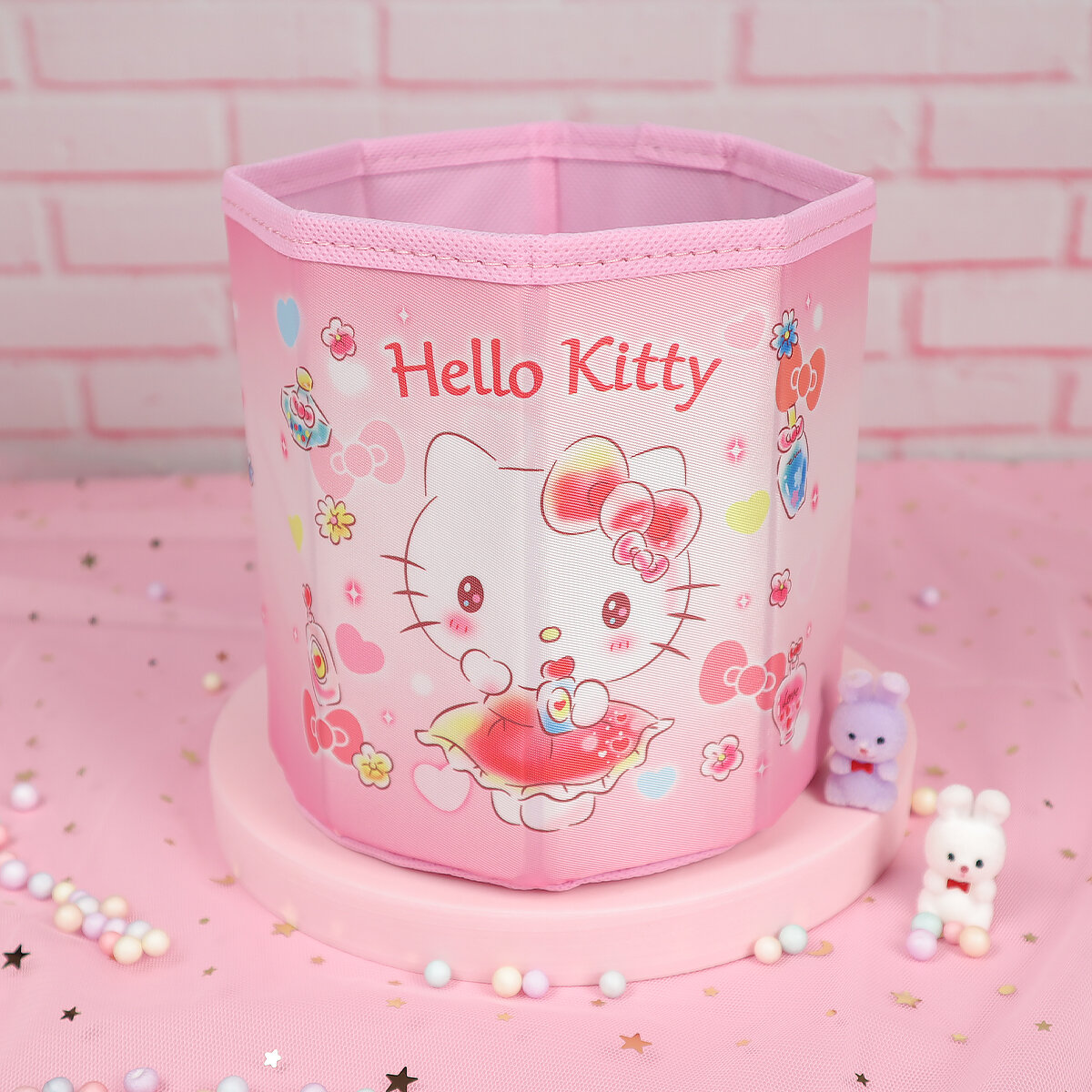 Ihopvikbar rund låda rosa Hello Kitty