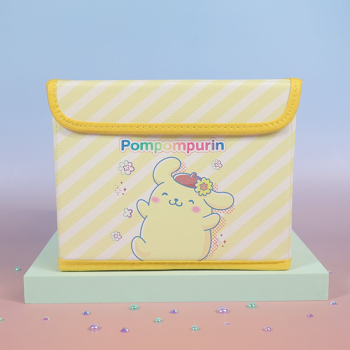 Randig låda Pompom Purin