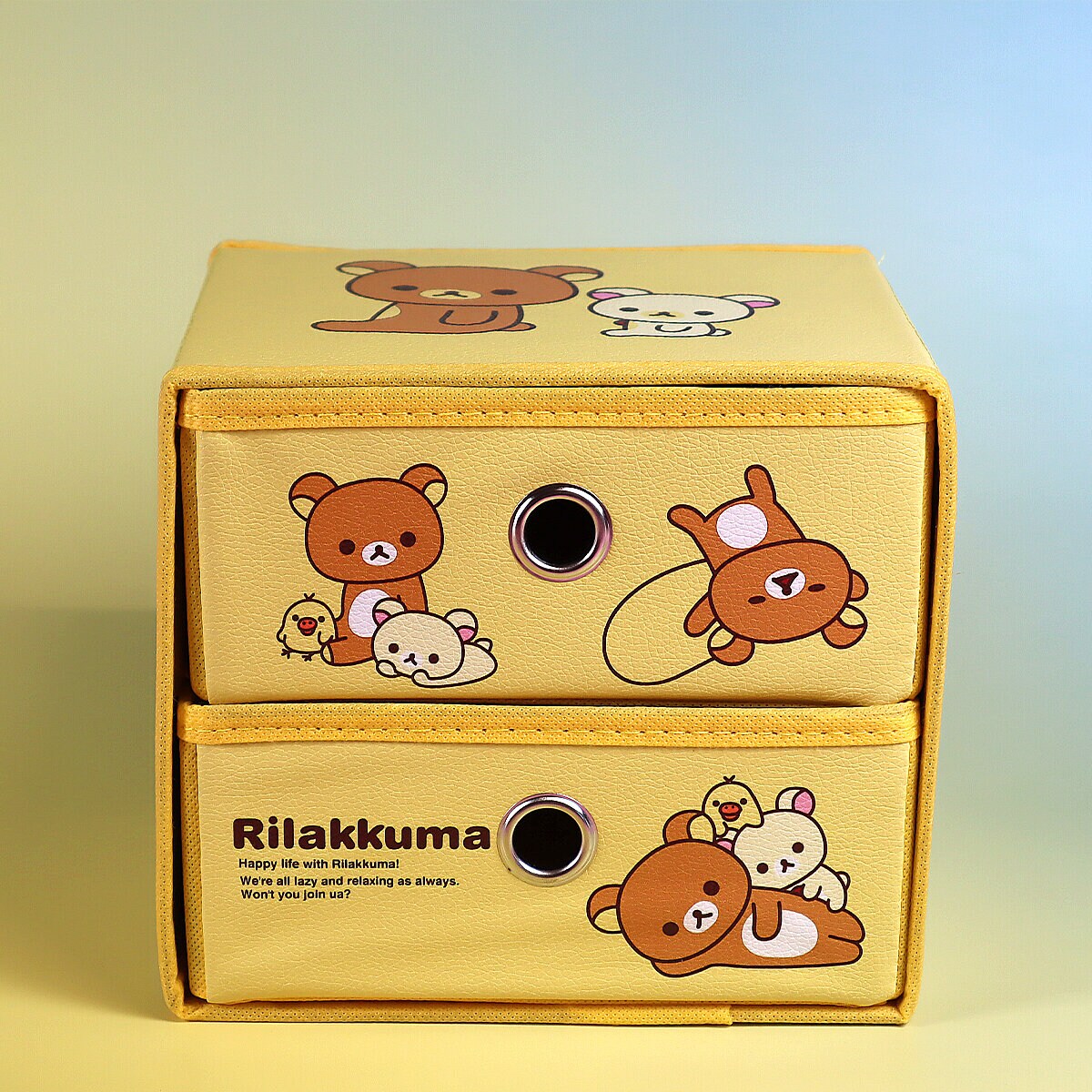 Byrå med 2 lådor - gul Rilakkuma