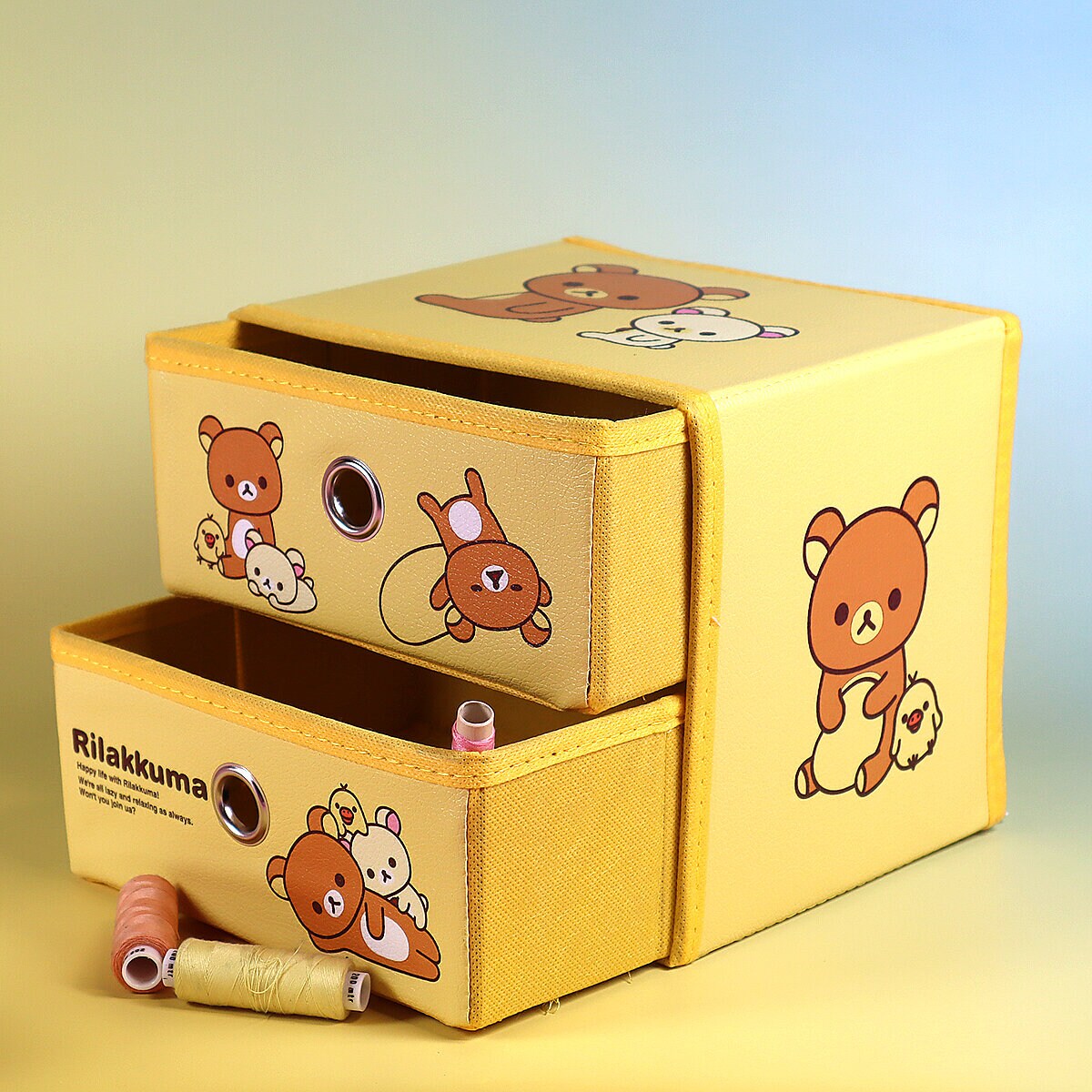 Byrå med 2 lådor - gul Rilakkuma