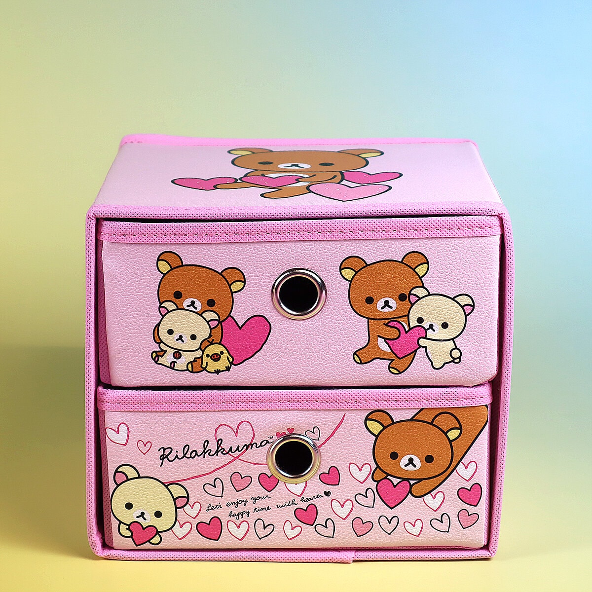 Byrå med 2 lådor - rosa Rilakkuma 