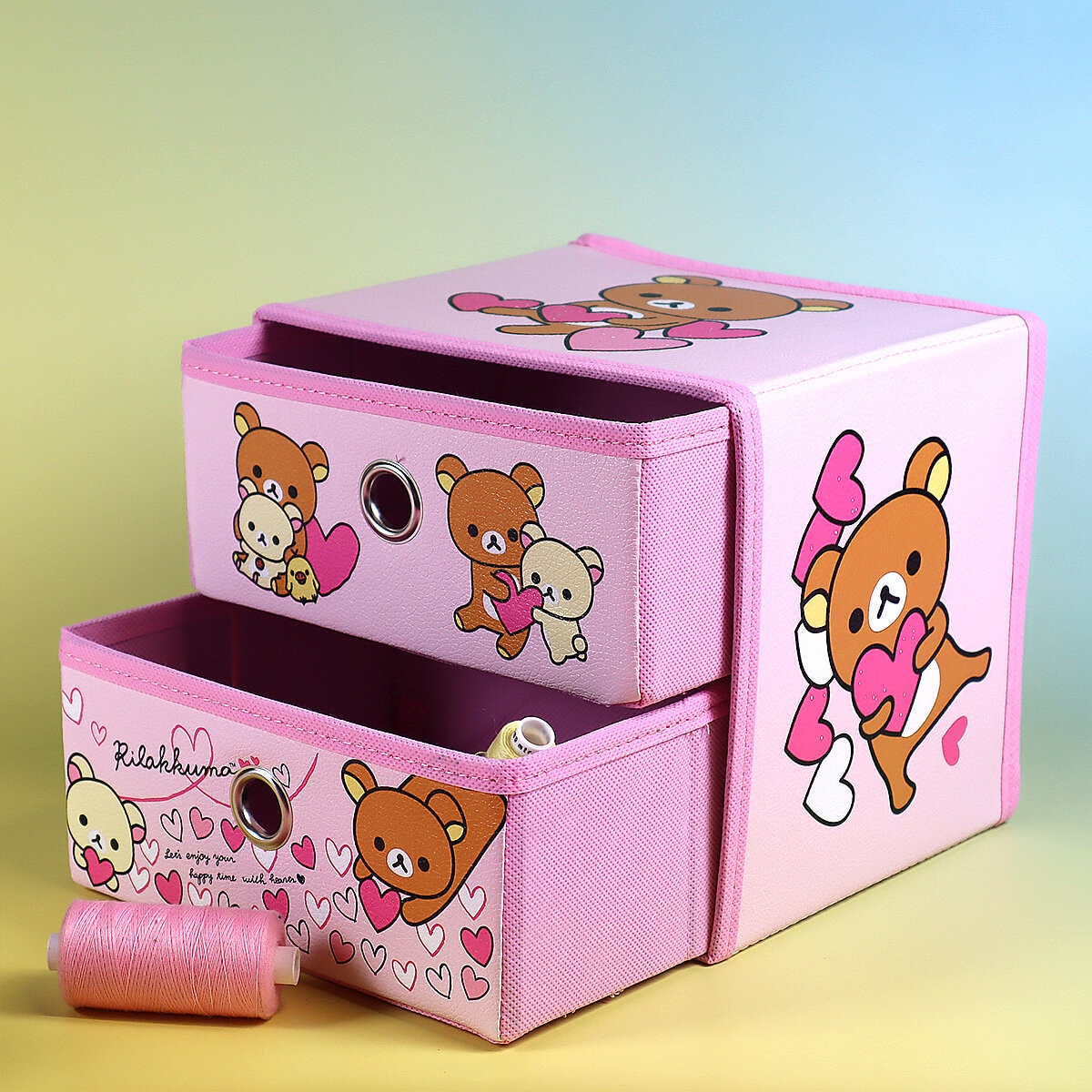 Byrå med 2 lådor - rosa Rilakkuma 