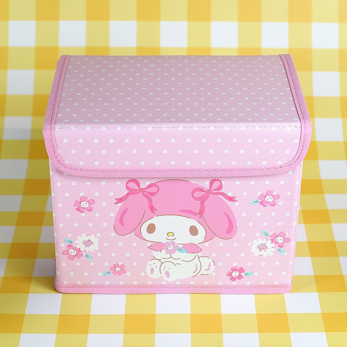 Prickig rosa låda med lock - My Melody med blommor