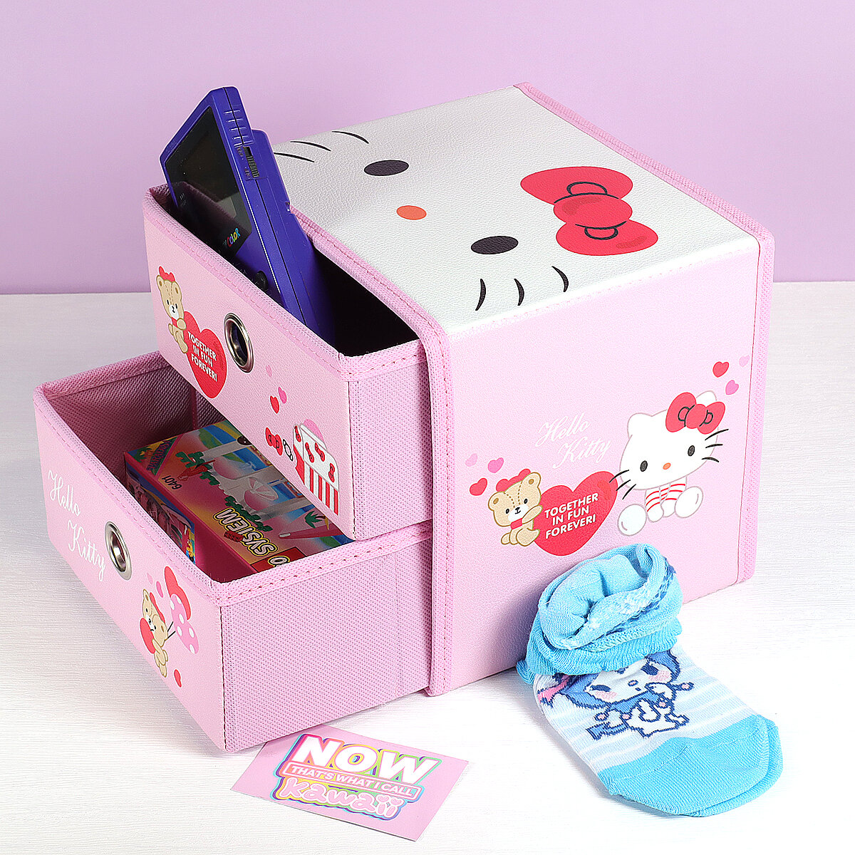 Rosa byrå med 2 lådor - Valentine Hello Kitty