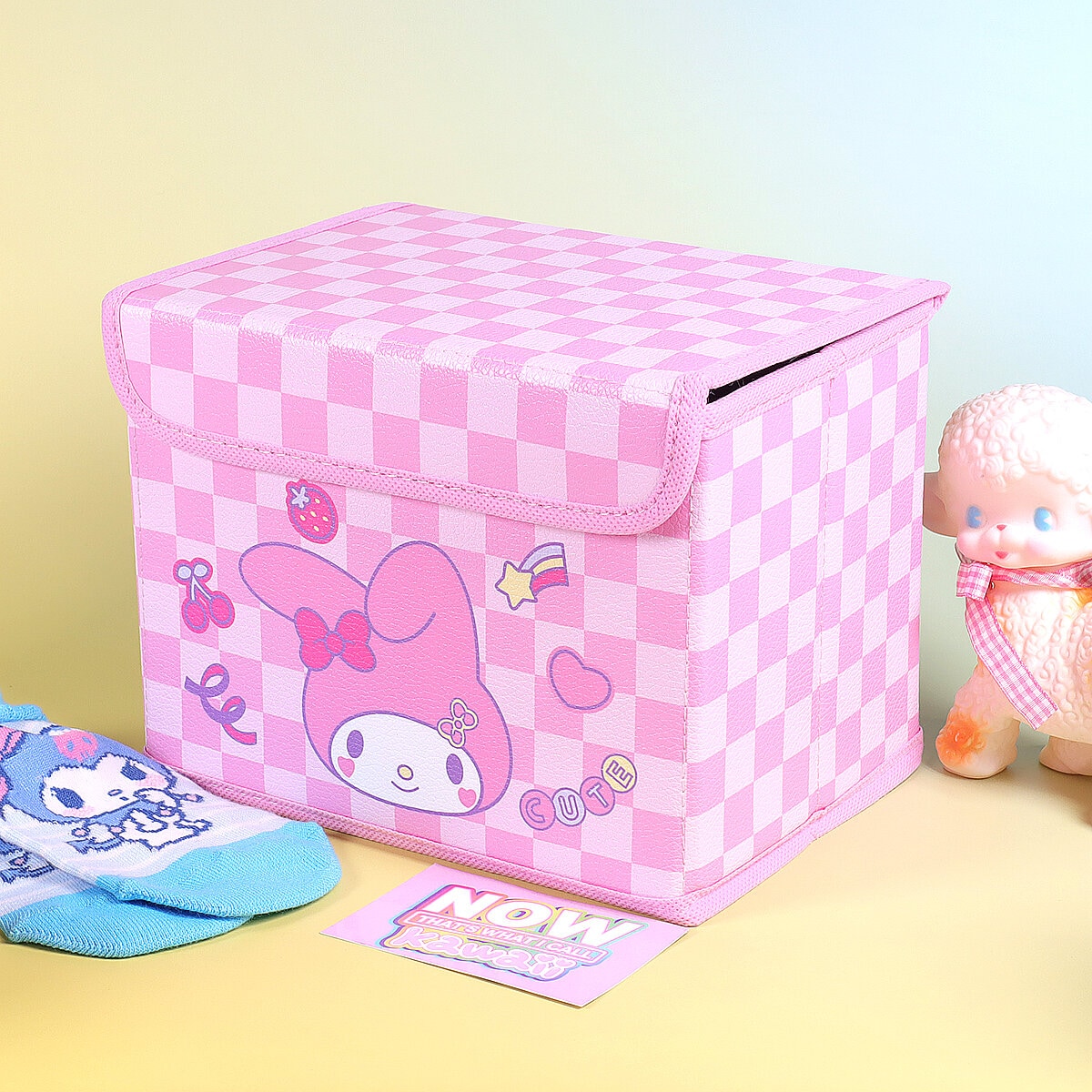 Rutig rosa låda med lock - Cute My Melody