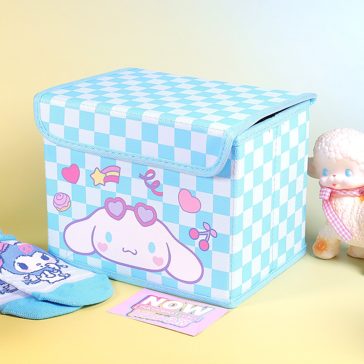 Rutig blå låda med lock - Cute Cinnamoroll