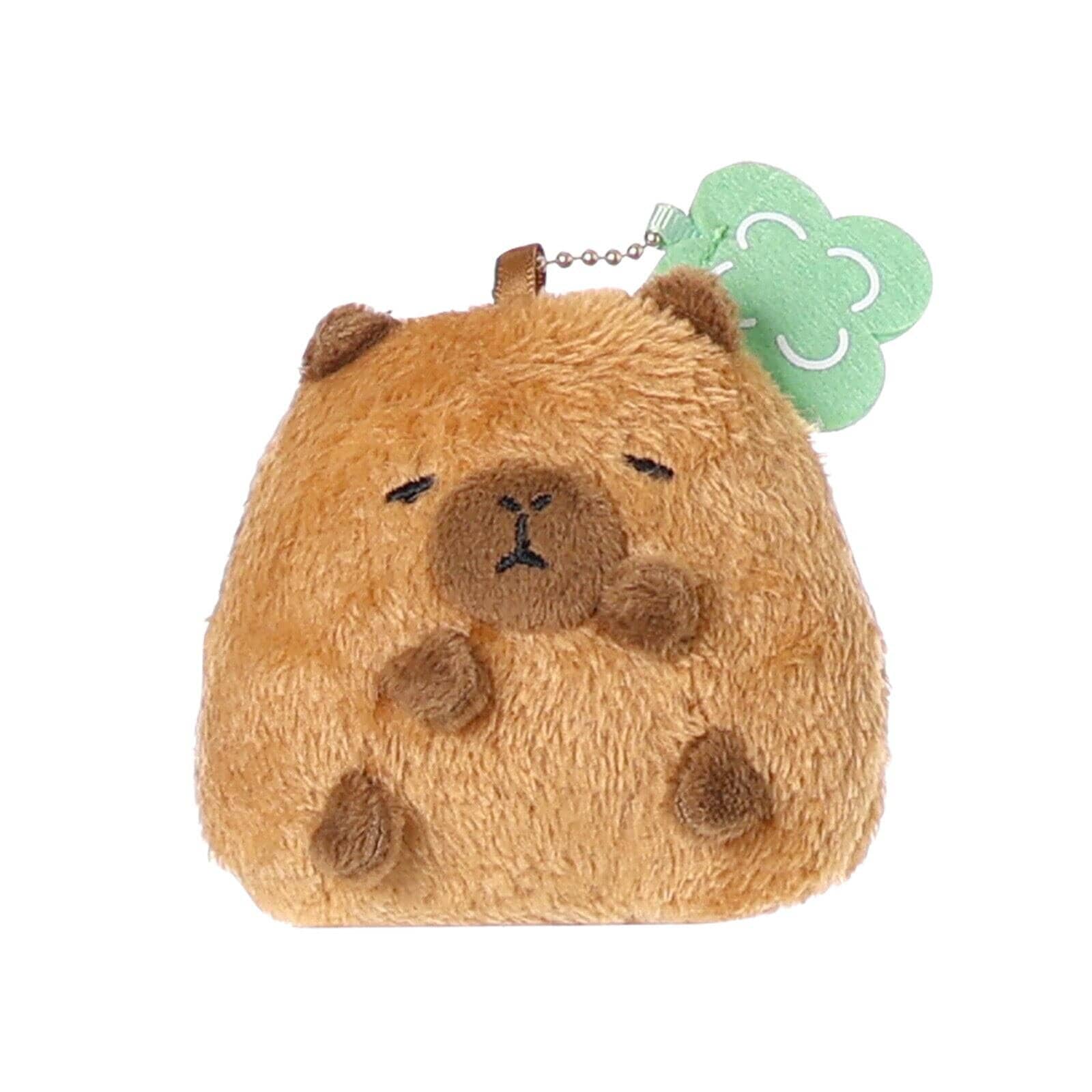 Svart axelväska med kapybara-plushie
