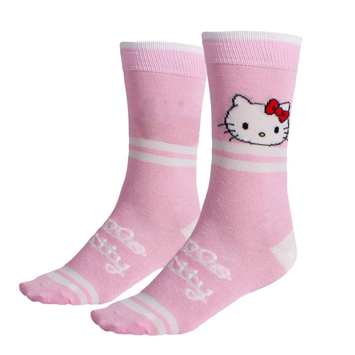 Rosa & vita Hello Kitty-strumpor