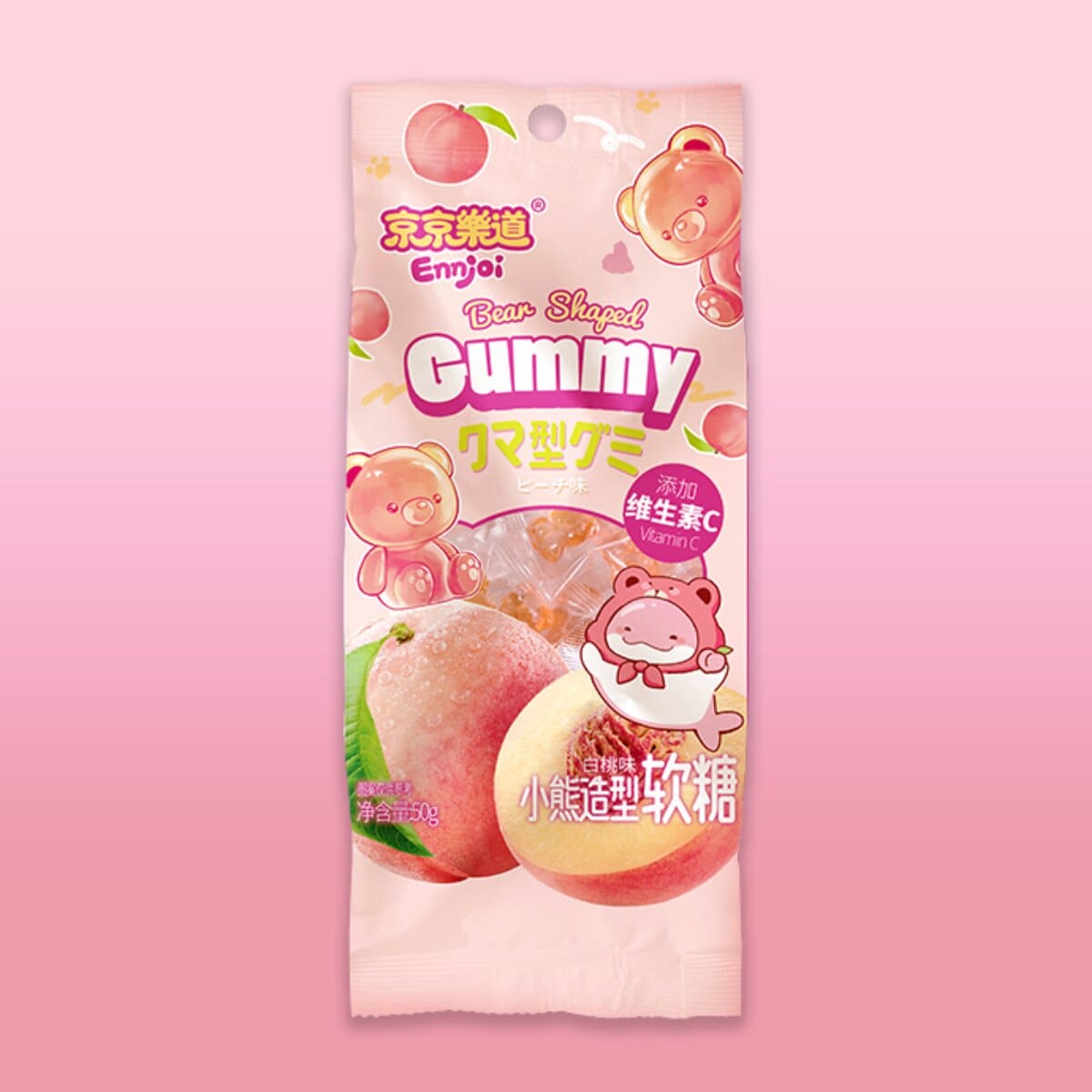 Ennjoi - Bear shaped white peach gummy 50g