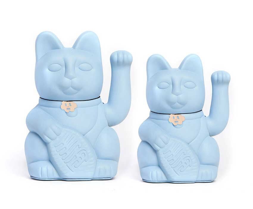Ljusblå maneki neko