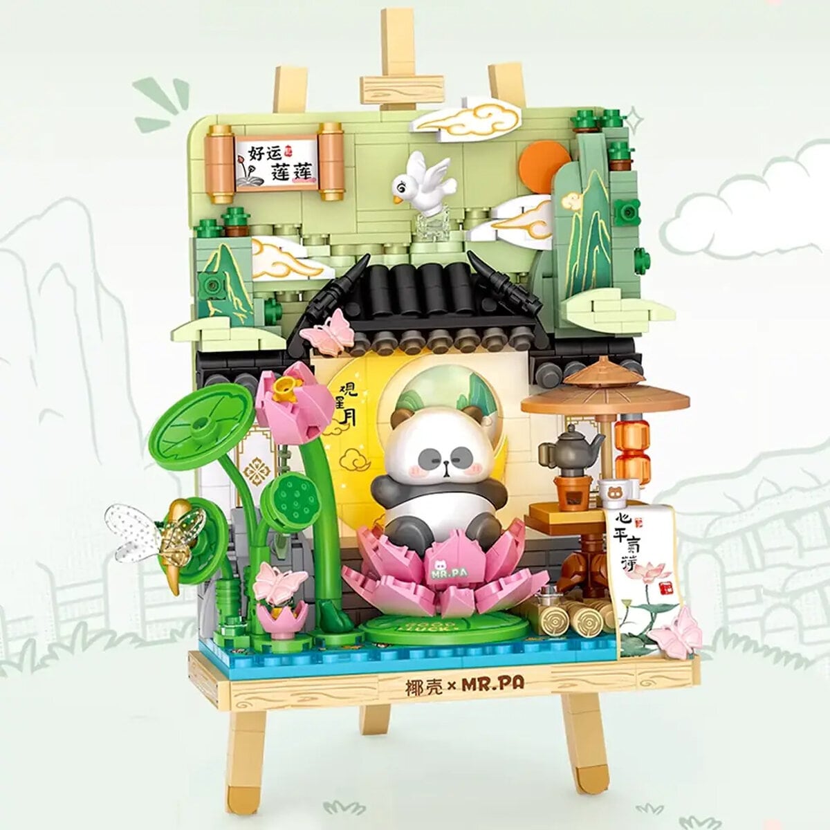 7204 Mini-byggsats 3D Painting Good Luck Lotus Mr.Pa