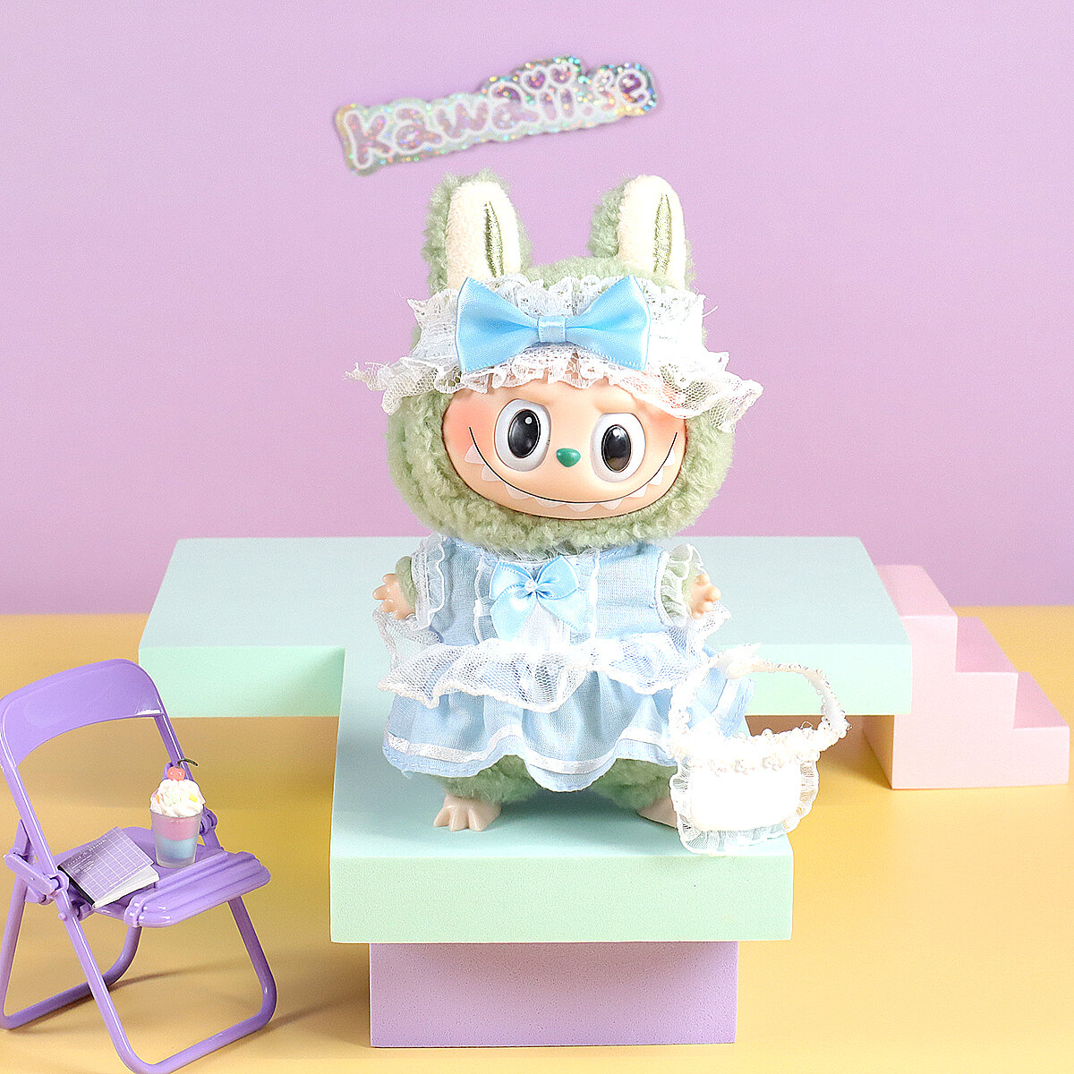 Blått lolita-set