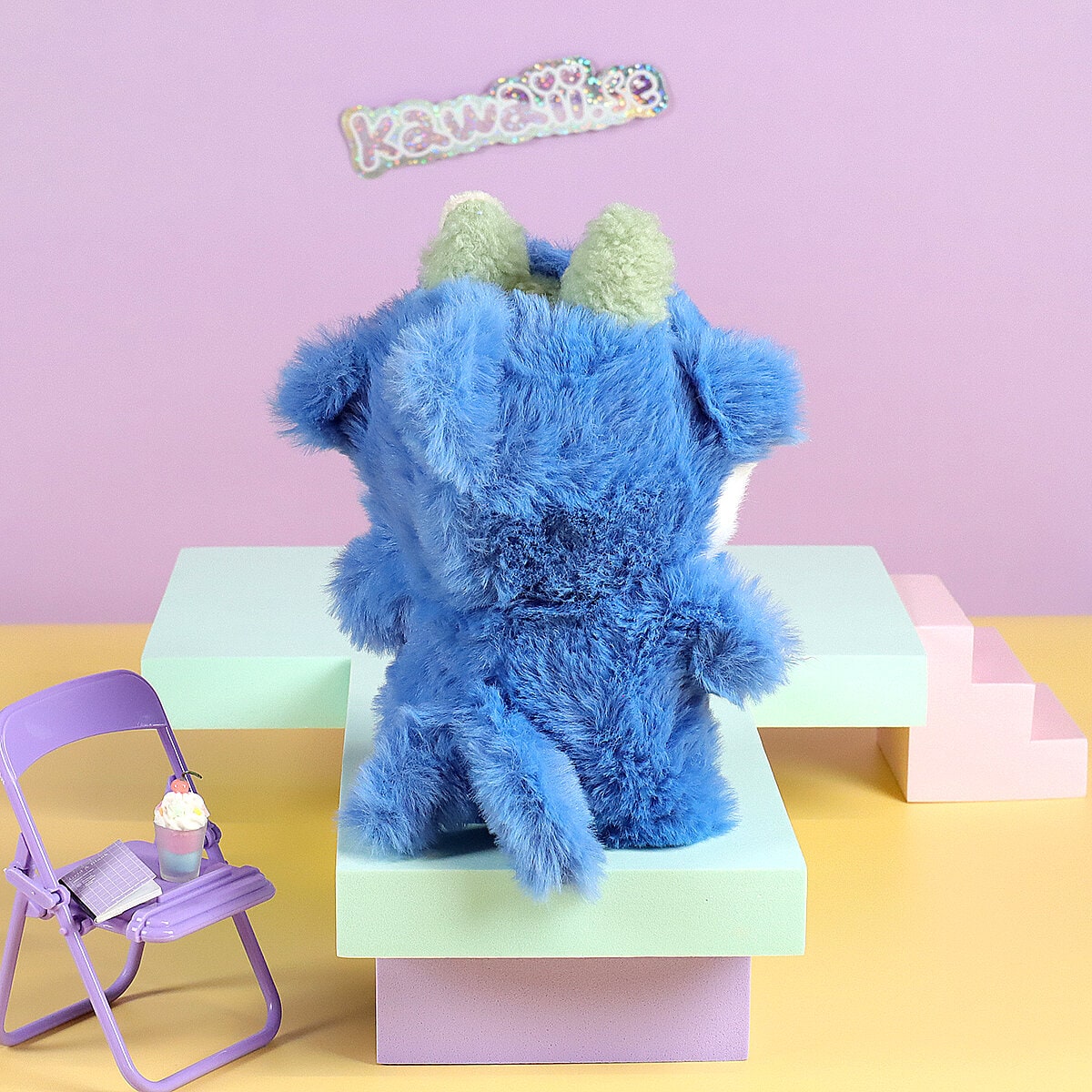 Blå fluffig val-kigurumi