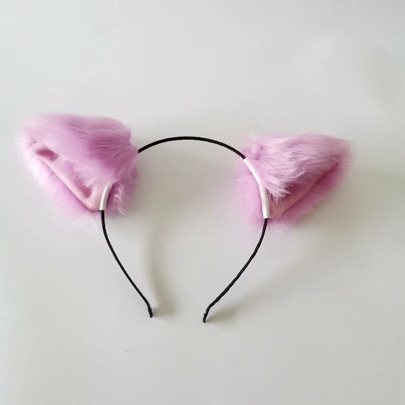 Kattöron på diadem - Lila med rosa insida