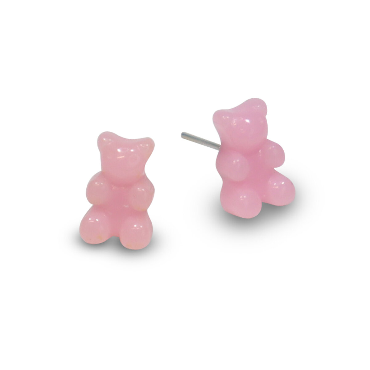 Stiftörhängen - Ljusrosa gummibjörnar, opak