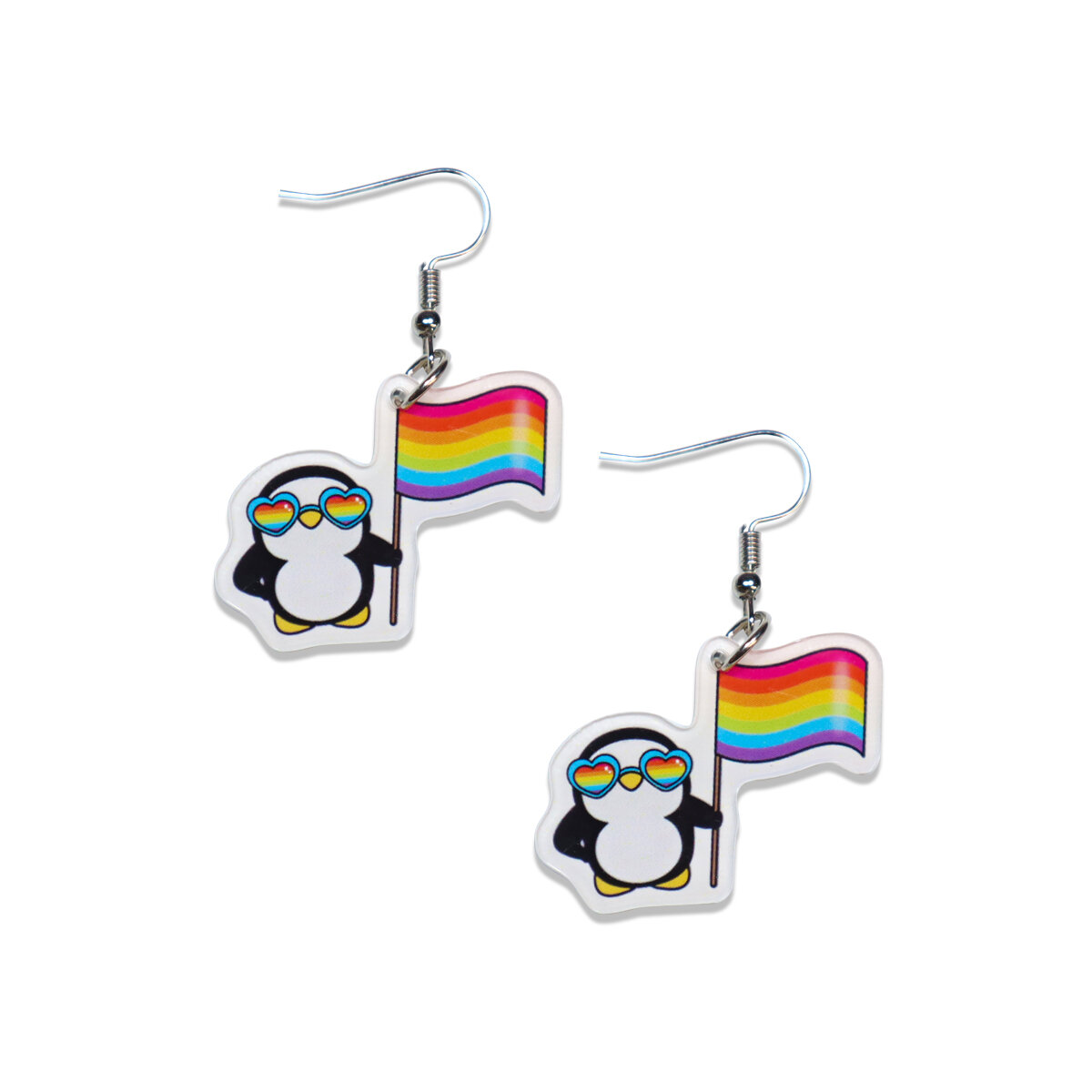 Örhängen - Pingvin med regnbågsflaga