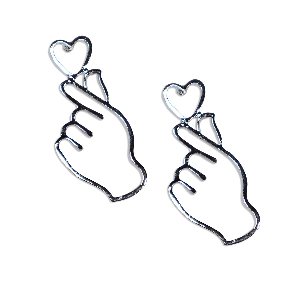 Stiftörhängen - Finger heart