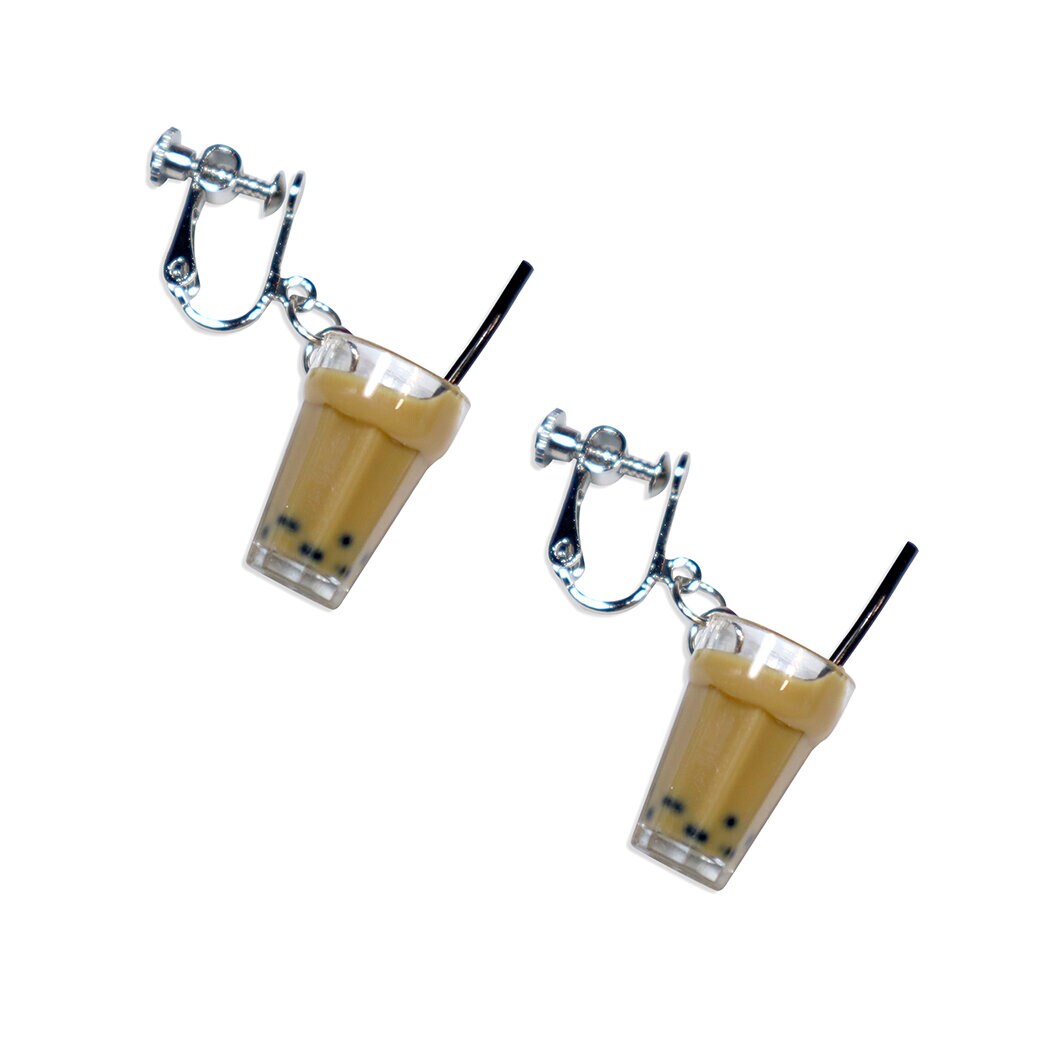 Clipsörhängen - Milk boba-tea