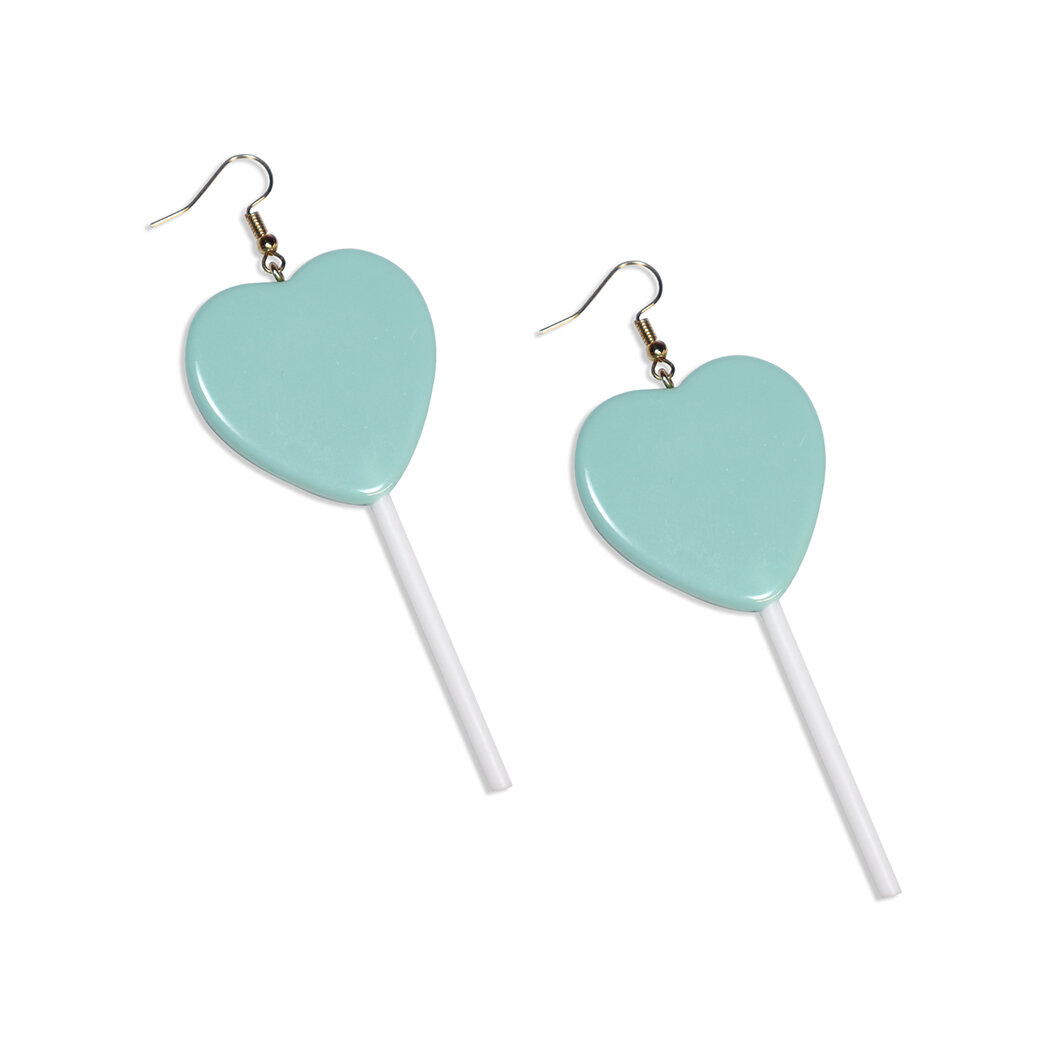 Örhängen - Turkosa heart lollipops