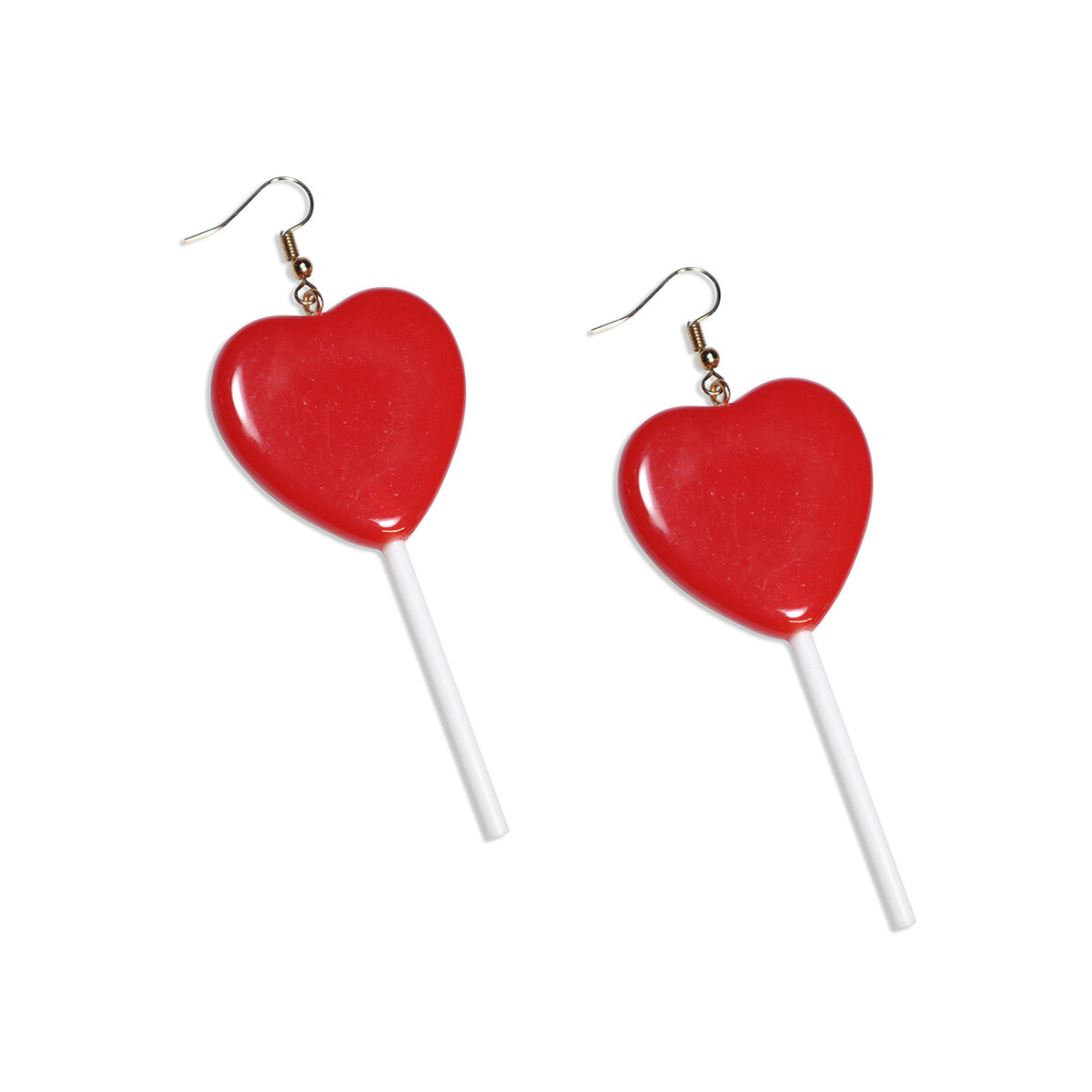 Örhängen - Röda heart lollipops