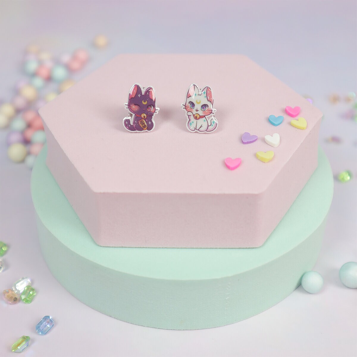 Stiftörhängen - Chibi Luna & Artemis