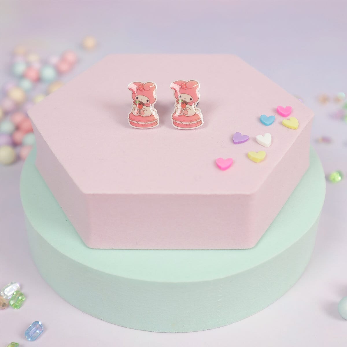 Stiftörhängen - My Melody på macaron