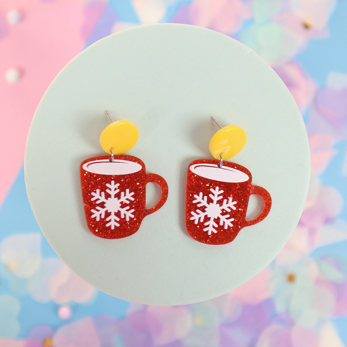 Örhängen - Glittrig mugg med snöflinga