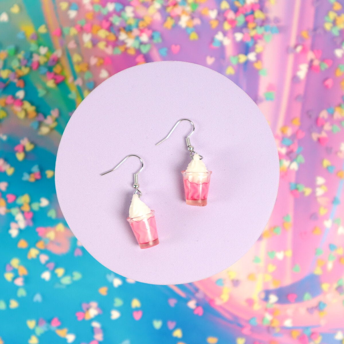 Örhängen - Mjukglass med rosa sirap