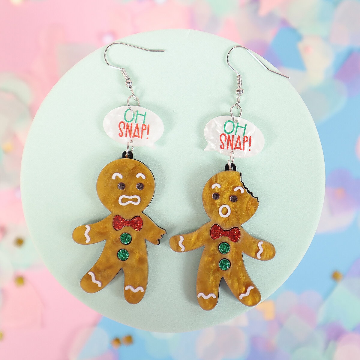 Örhängen - Melerad pepparkaksgubbe ´Oh Snap!´