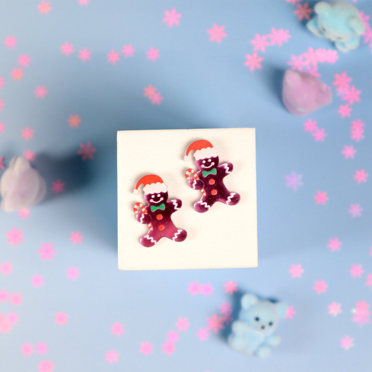 Örhängen - Rosa pepparkaksgubbe