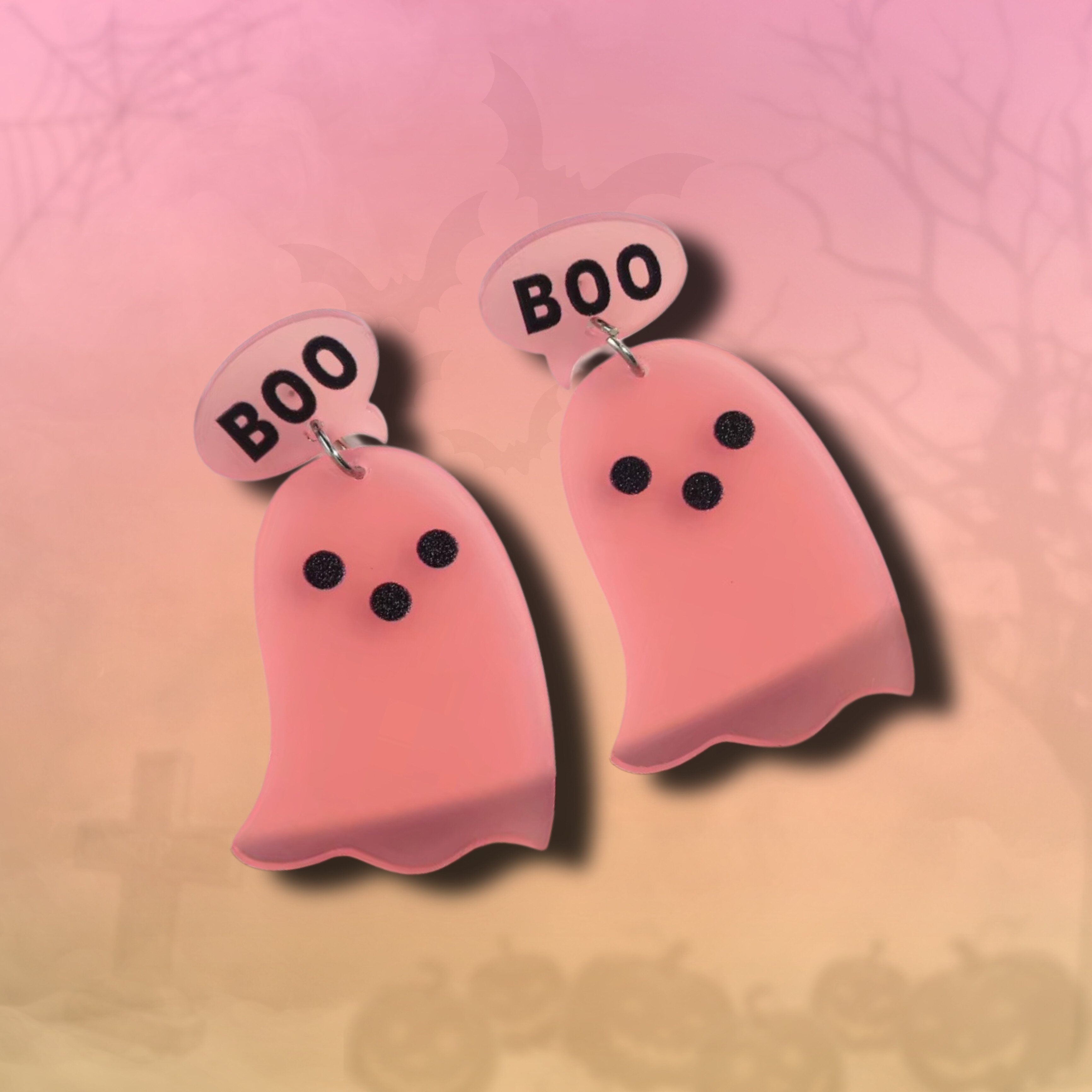 Örhängen - Rosa spöken