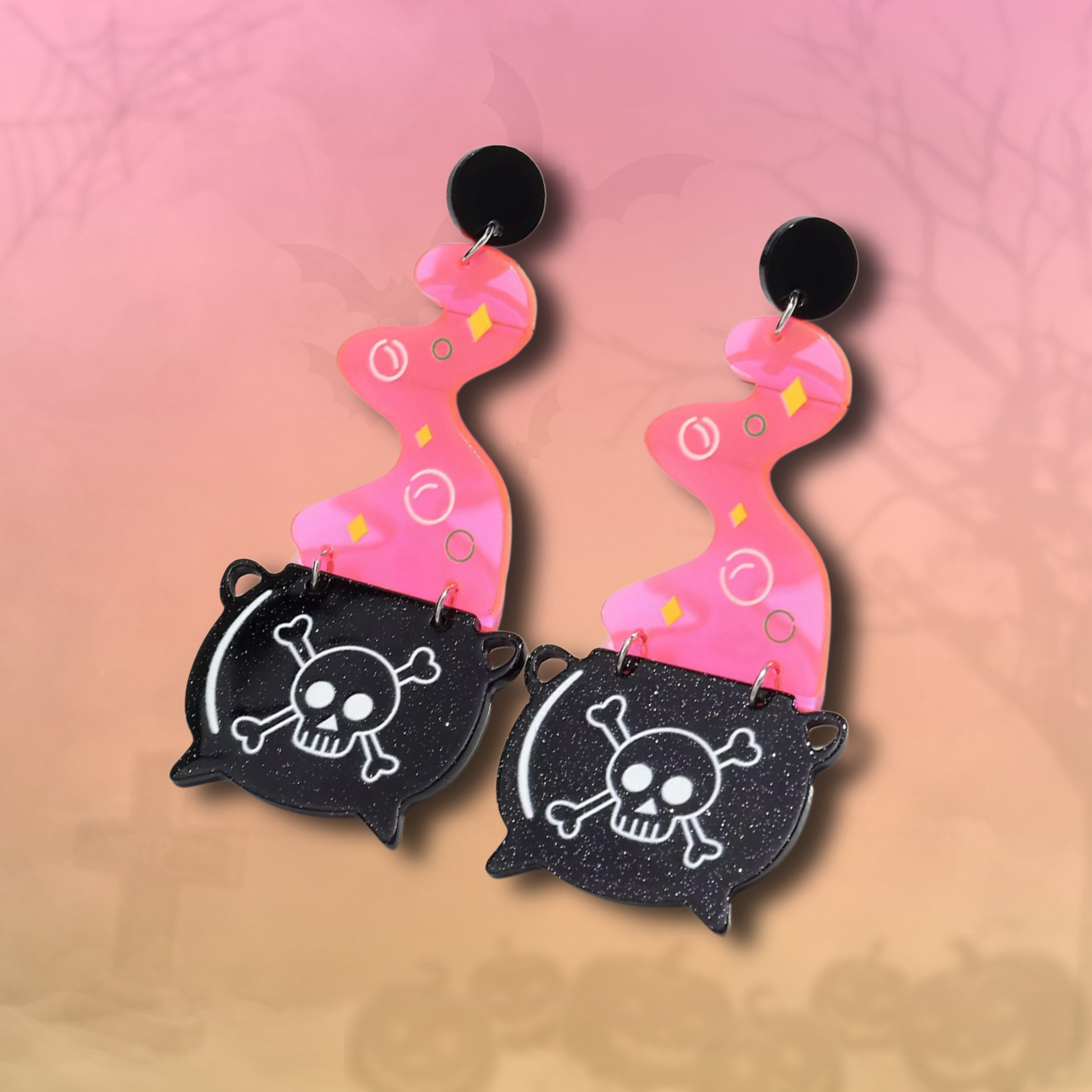 Örhängen - Kittel med rosa rök