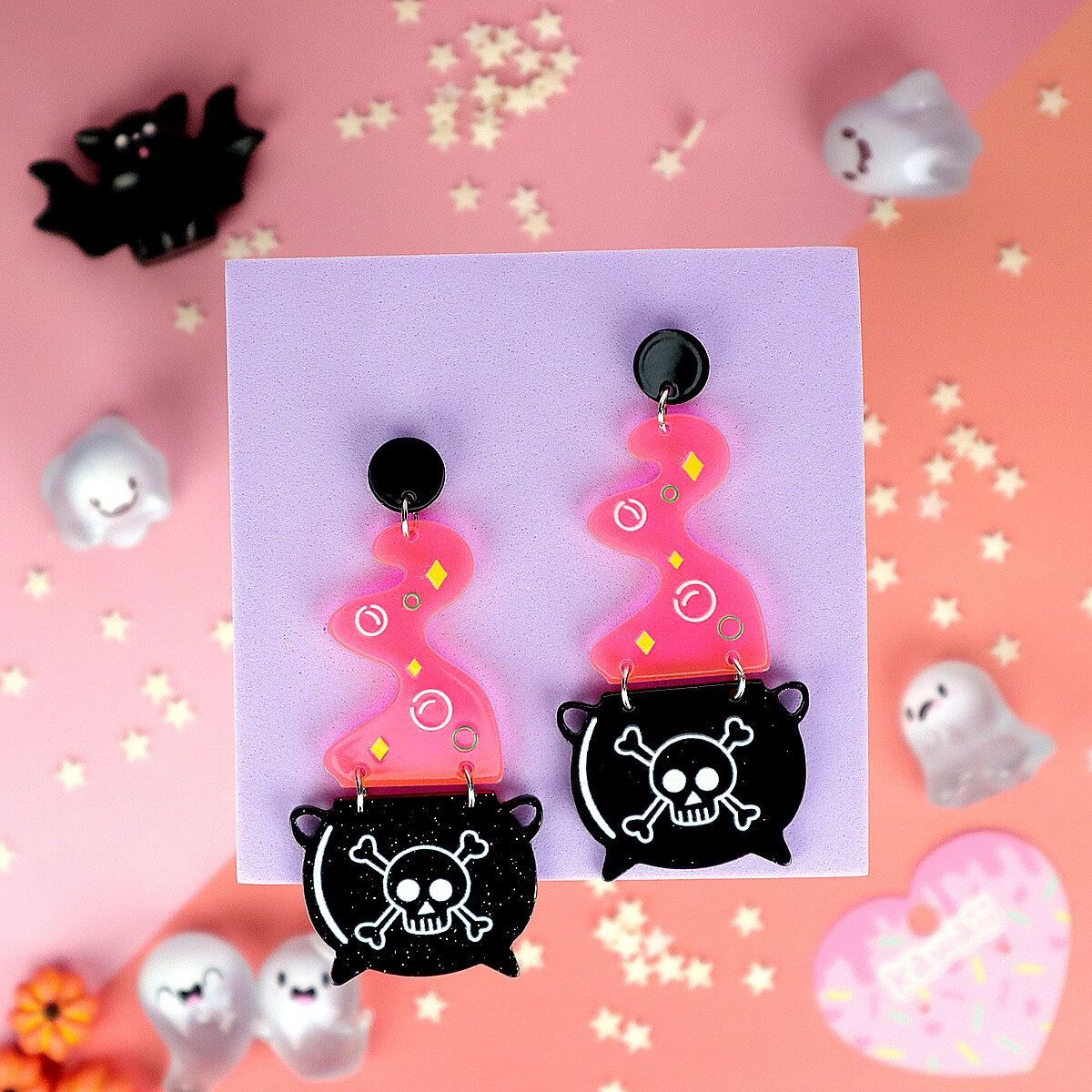 Örhängen - Kittel med rosa rök