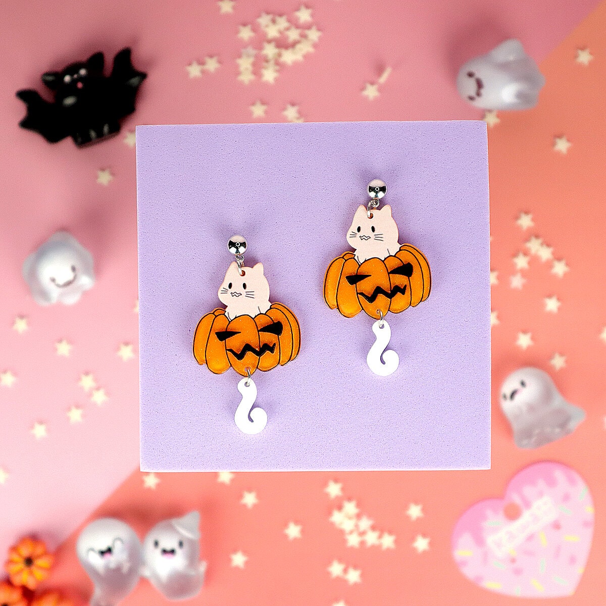 Örhängen - Katt i pumpa