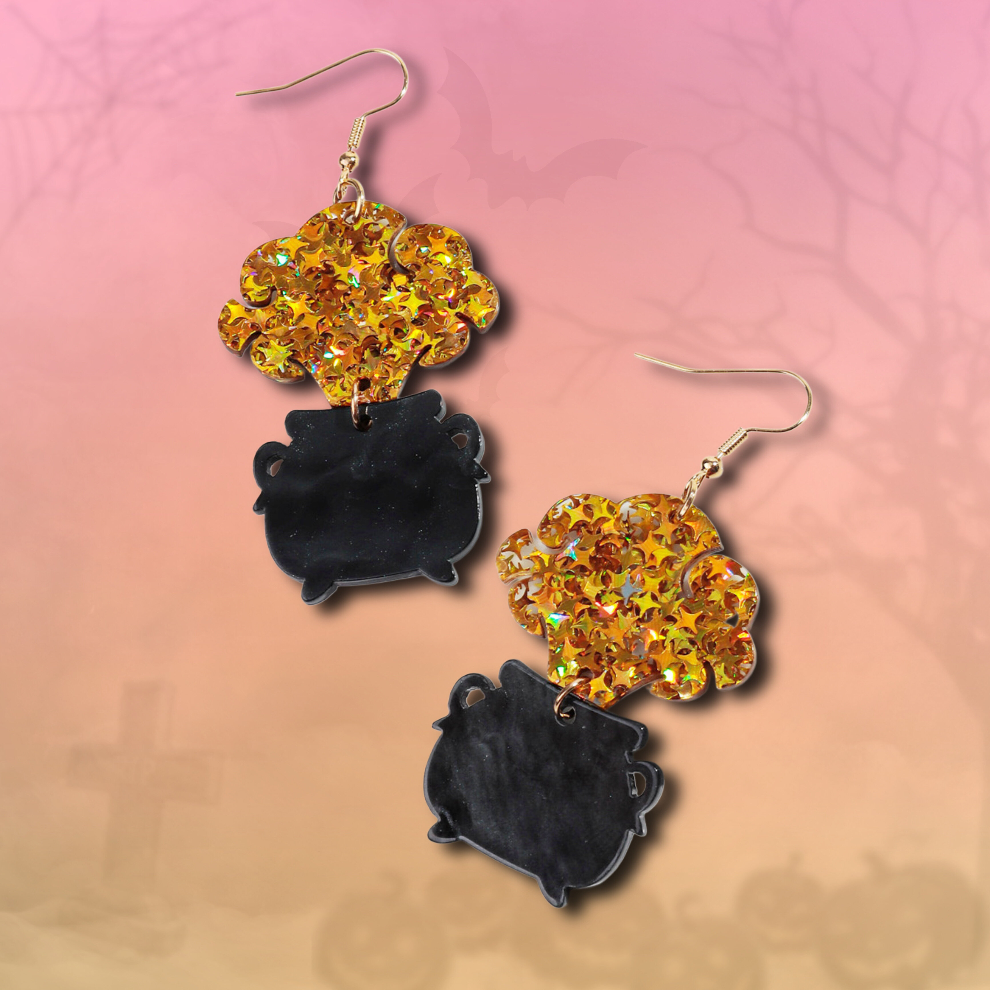 Örhängen - Kittel med guldig rök