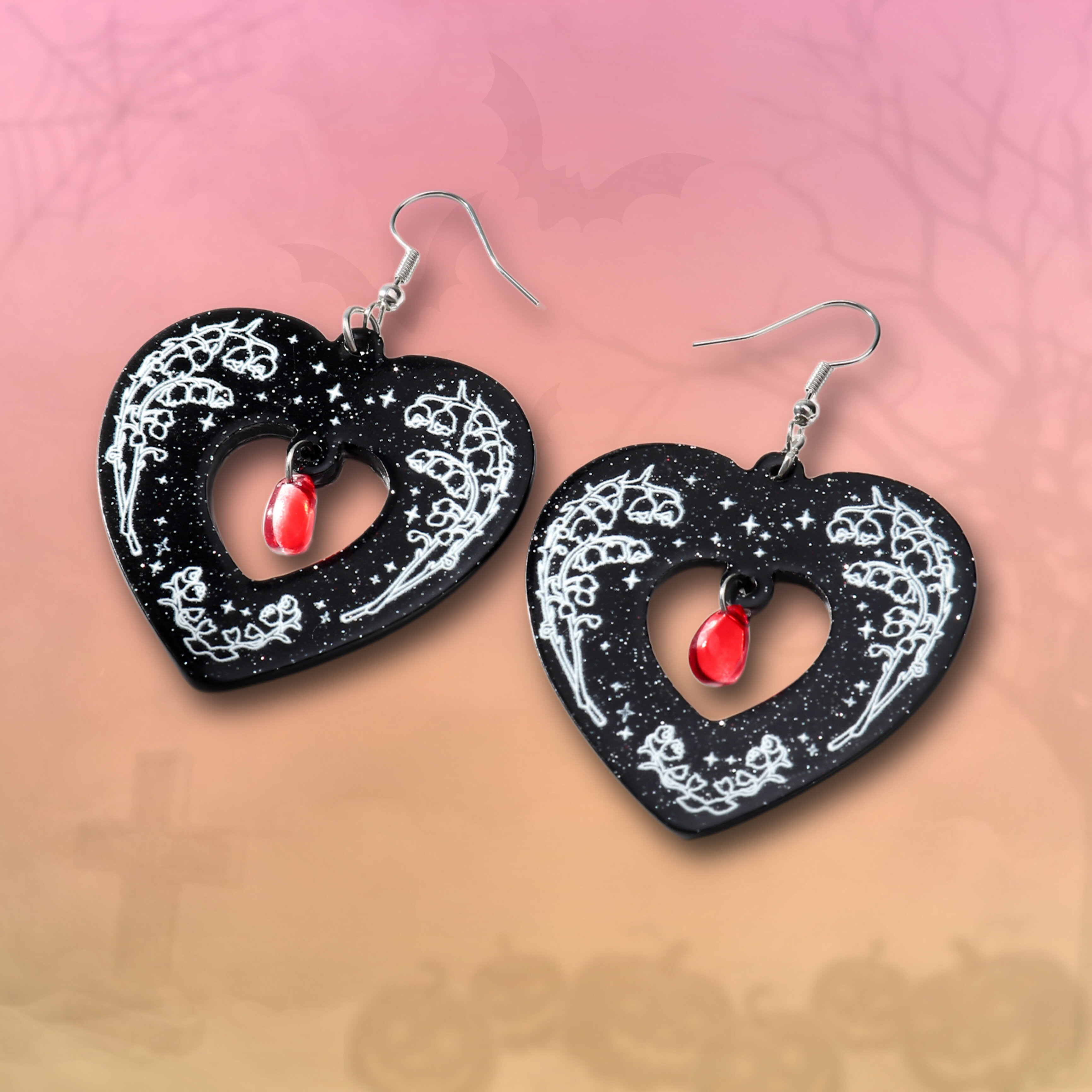 Örhängen - Hjärta med droppe