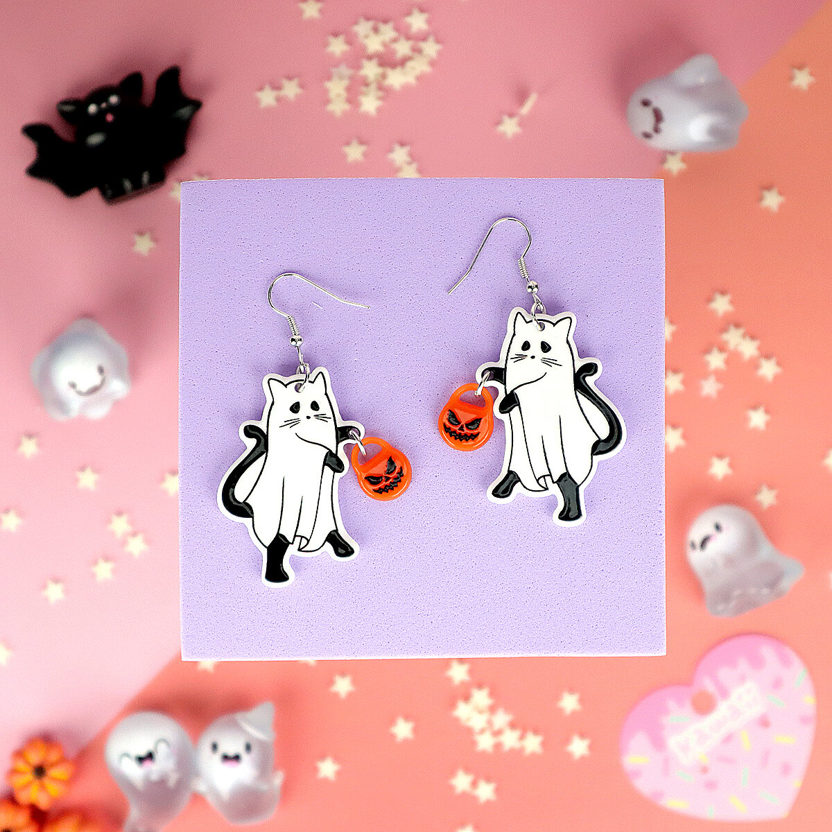 Örhängen - Spökkatter med pumpor