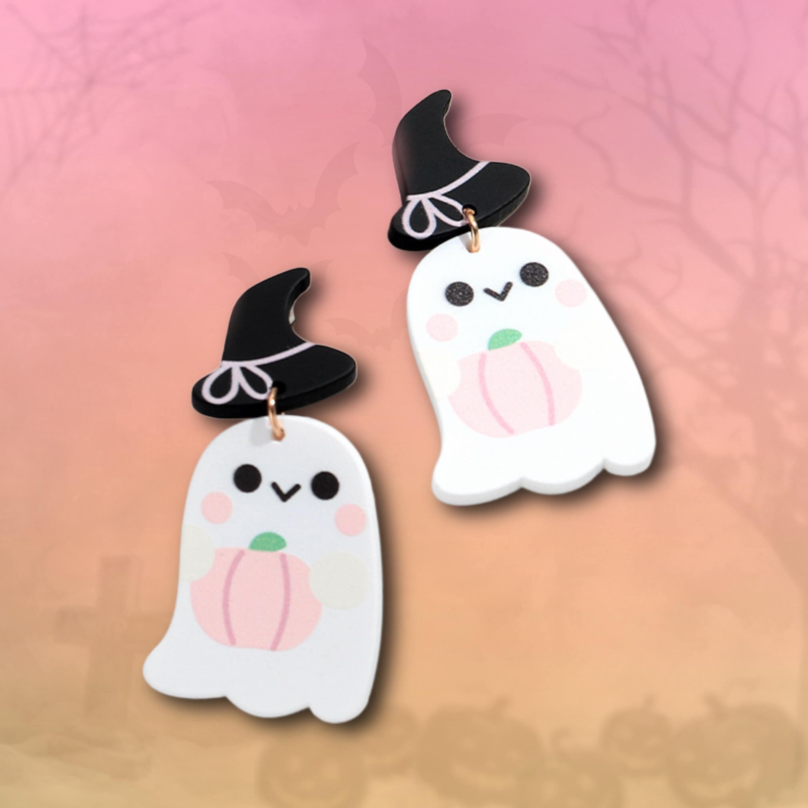 Örhängen - Sött spöke med pumpa