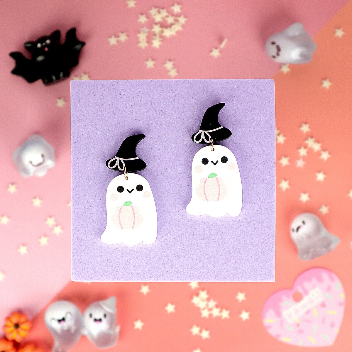 Örhängen - Sött spöke med pumpa