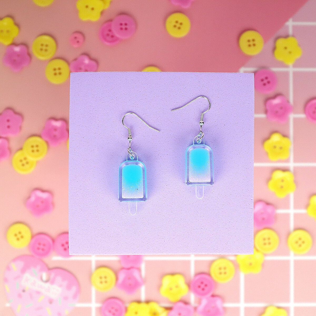 Örhängen - Blå pinnglass