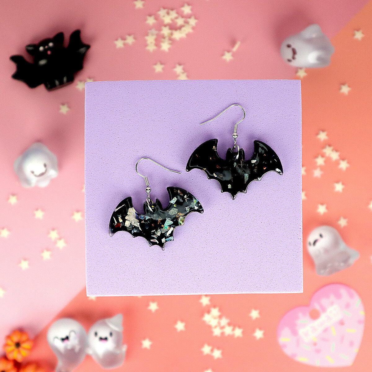 Örhängen - Fladdermus med flakes