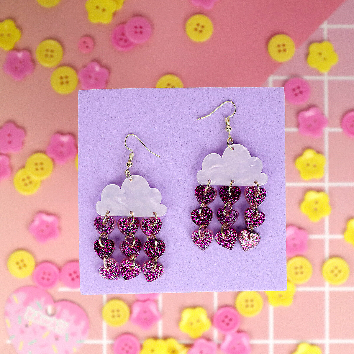 Örhängen - Moln med hjärtan