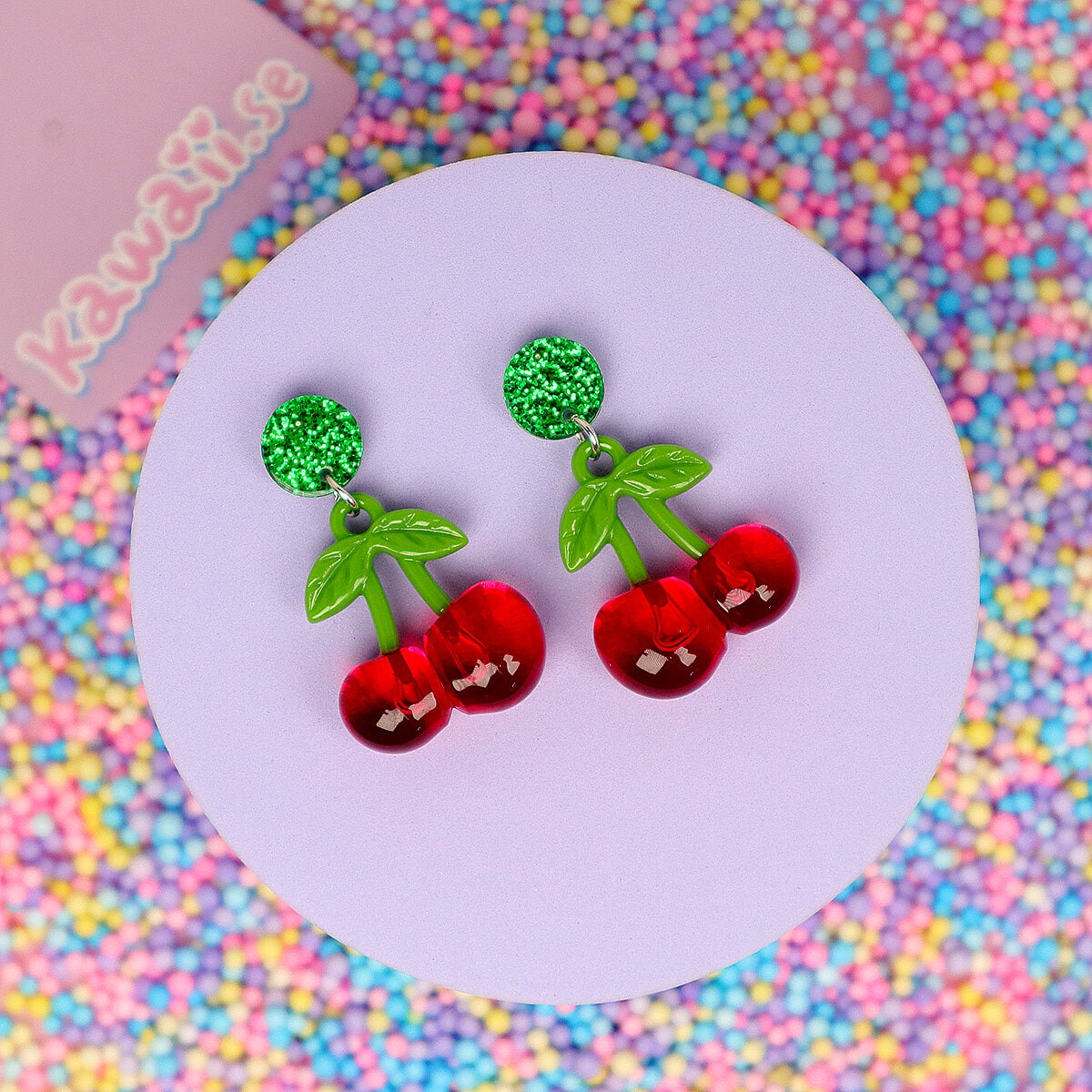 Örhängen - Glitter Cherries