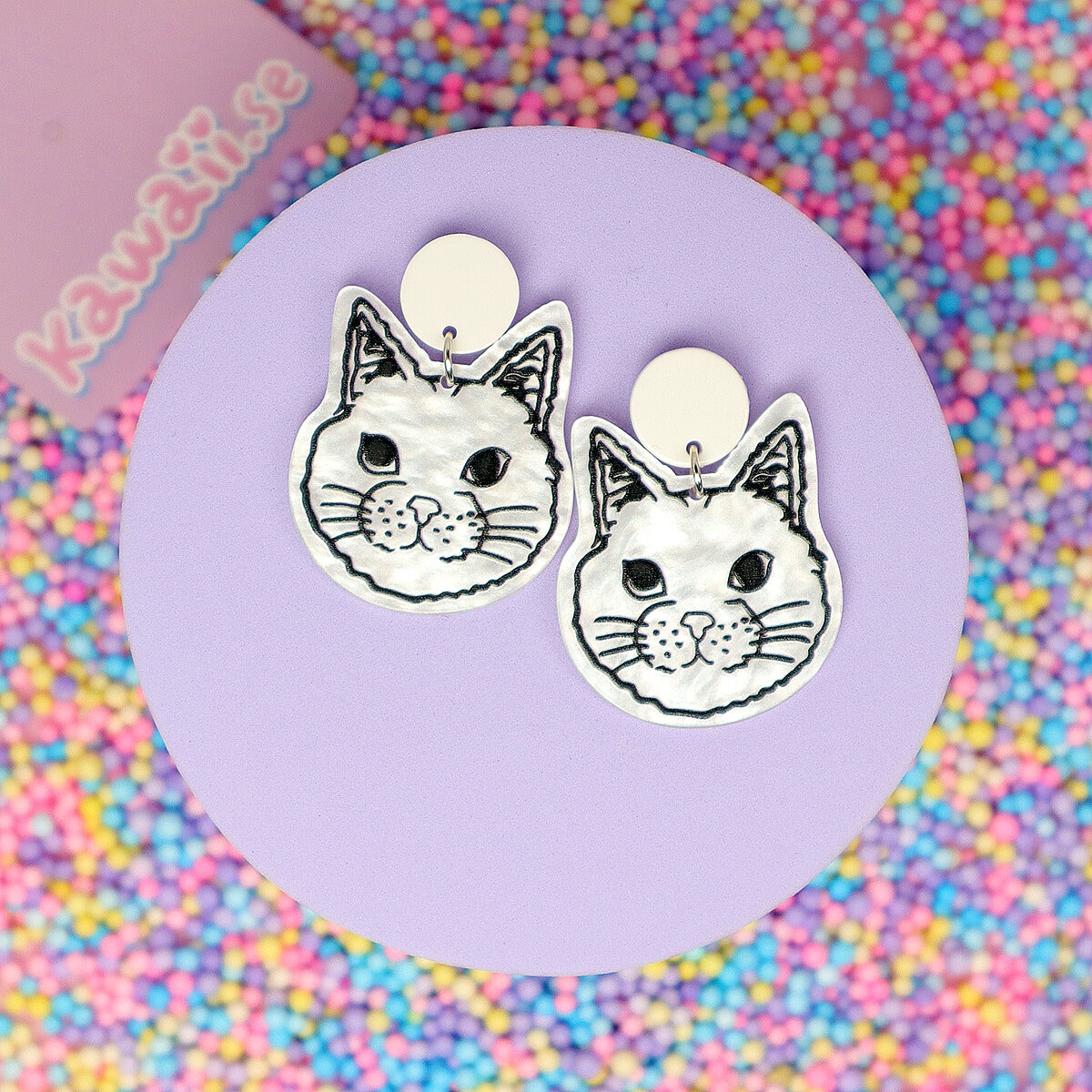 Örhängen - Pearlescent Cat