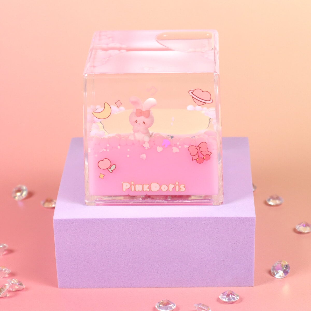 Flytande dekorations-kub Pink Doris